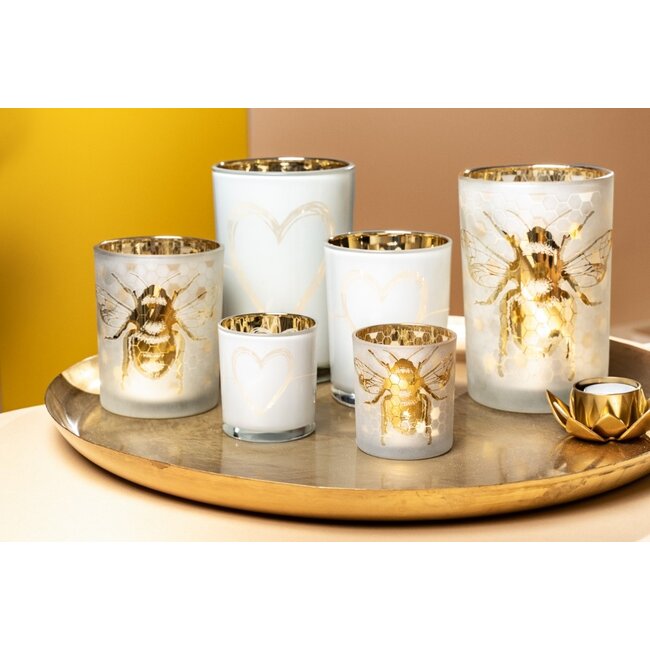 Mars & More windlicht  bij goud small 8cm