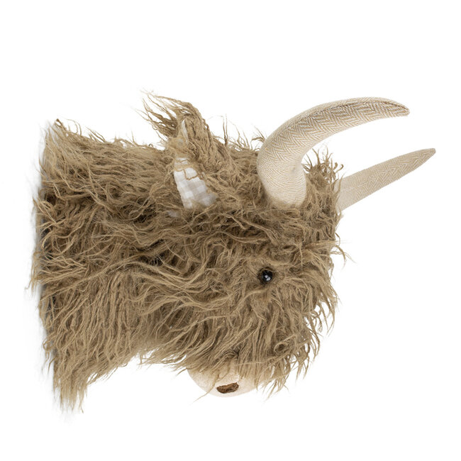 Mars & More knuffel schotse hooglander wandkop bruin 25cm