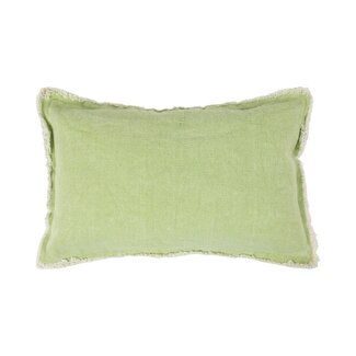 Linen & More Heavy Stonewash kussen groen 30x50cm