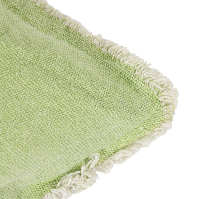 Linen & More Heavy Stonewash kussen groen 30x50cm
