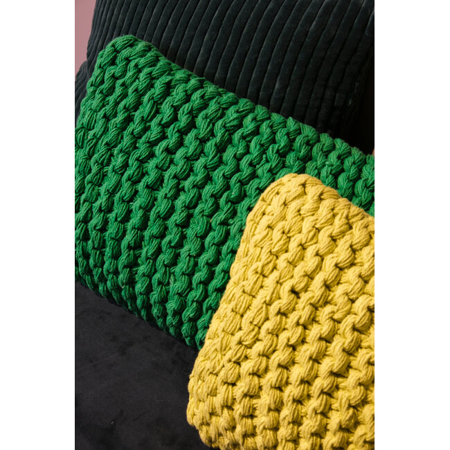 Linen & More Karson Rope kussen geel 30x50cm