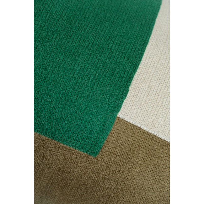 Linen & More Milana Block kussen taupe 30x50cm