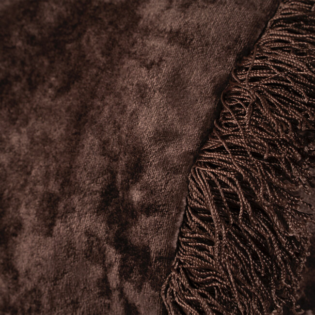 Linen & More Penelope Fringes Bolster bruin dia22x50cm