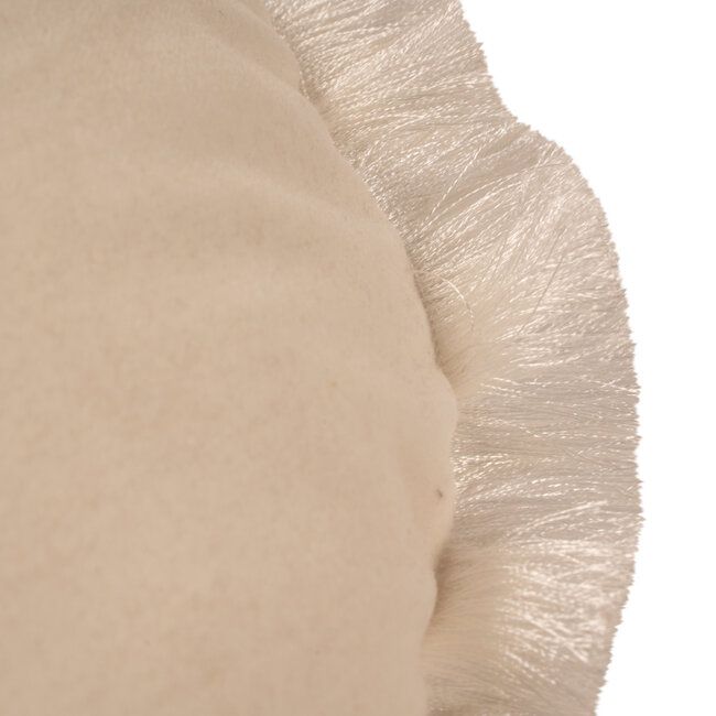 Linen & More Melody Fringes kussen wit dia 45cm