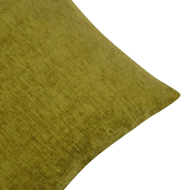 Linen & More Prince Velvet Melee kussen olijf groen 45x45cm