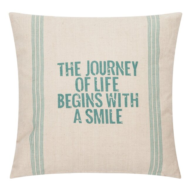 Linen & More Journey of Life green Cushion 45 cm x 45 cm
