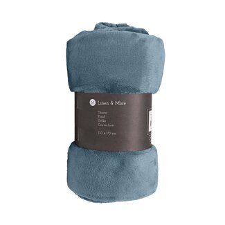 Linen & More Marmaris plaid ijsblauw 130x170cm