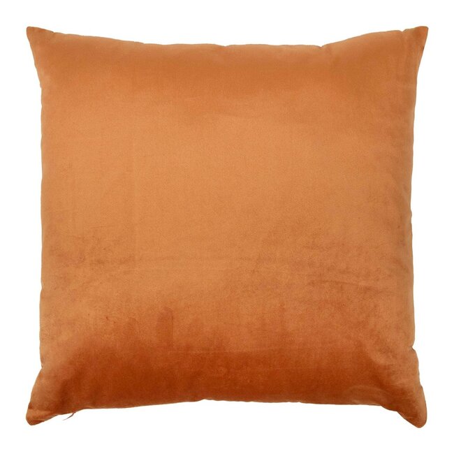 Linen & More Cushion velvet rust print leaf gold 45 x 45 cm