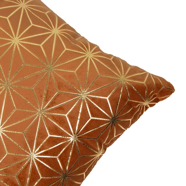 Linen & More Cushion velvet rust print ice crystal gold 30 x 50 cm