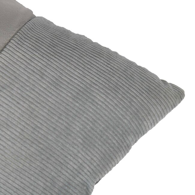 Linen & More Cushion velvet l. grey & corduroy 30 x 50 cm