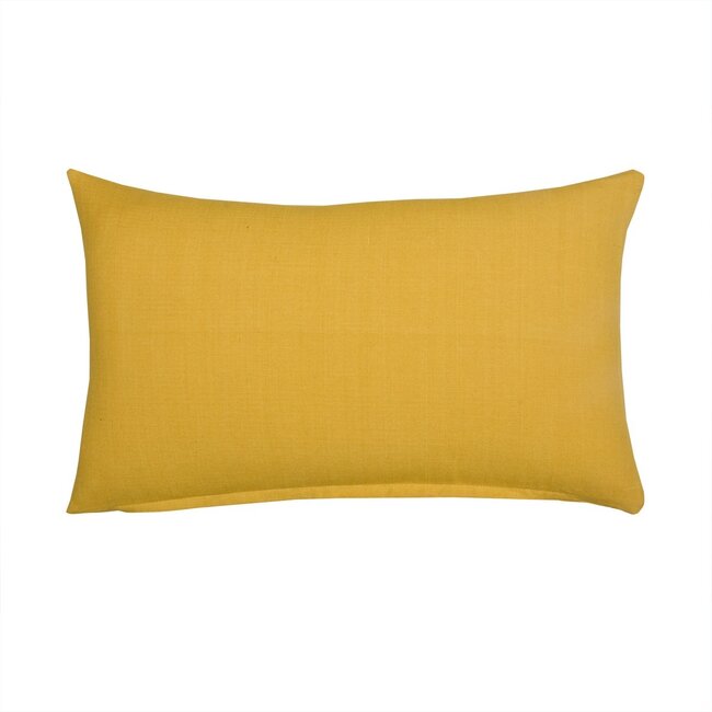 Linen & More Uneven Stitching kussen geel 30x50cm