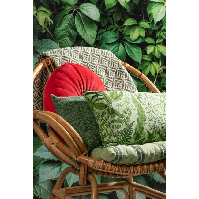 Linen & More Fern Print kussen groen 30x50cm