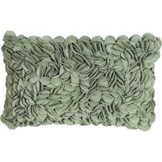 Linen & More Bed Of Roses kussen groen 30x50cm