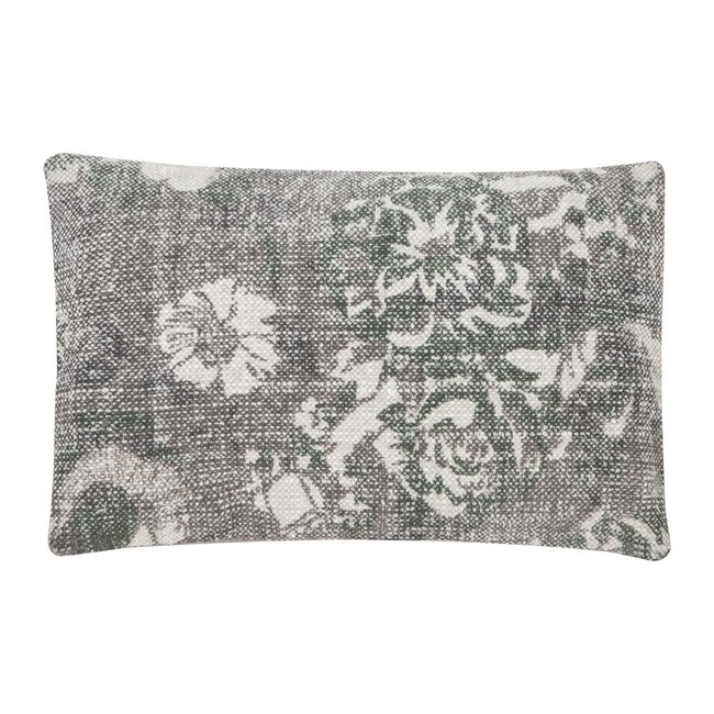 Linen & More Vintage Flower kussen groen 40x60cm