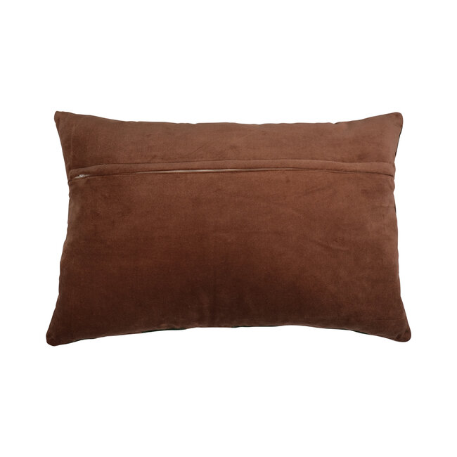 Linen & More Lana kussen groen bruin 40x60cm