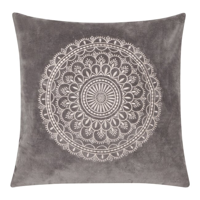 Linen & More Preston Velvet kussen grijs 60x60cm