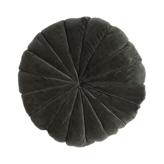 Linen & More Flower kussen groen dia40x12cm