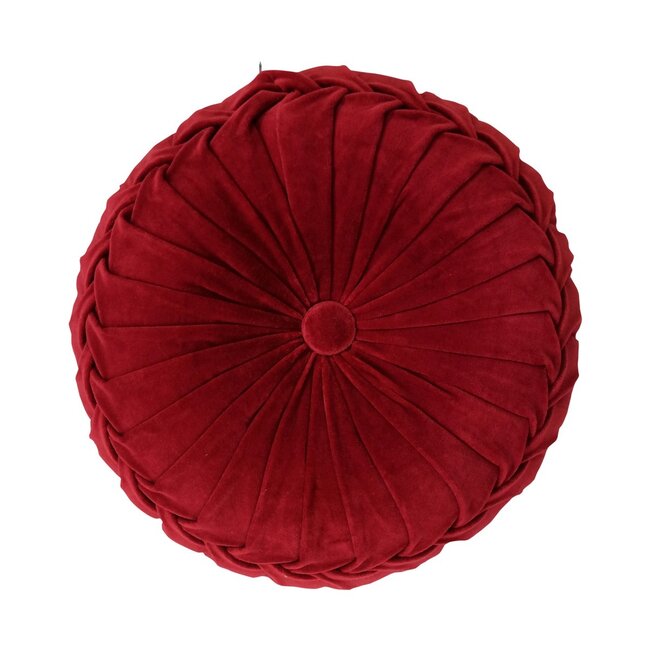 Linen & More Kanan Velvet kussen rood dia40x10cm
