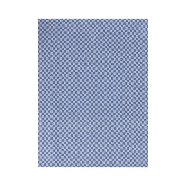 Linen & More Dutch Check theedoek blauw 50x70cm (set of 3)