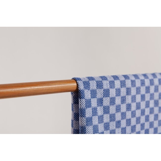 Linen & More Dutch Check theedoek blauw 50x70cm (set of 3)