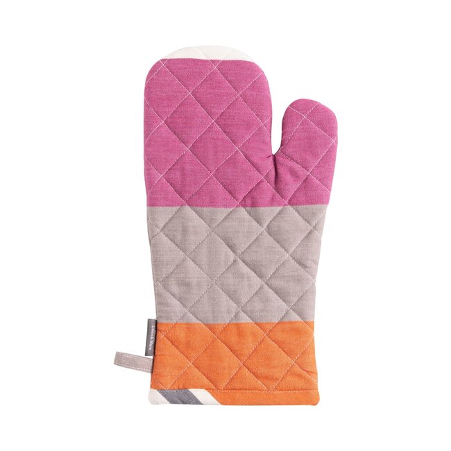 Linen & More Stripes Print Mauve Ovenwant rust 18x33cm