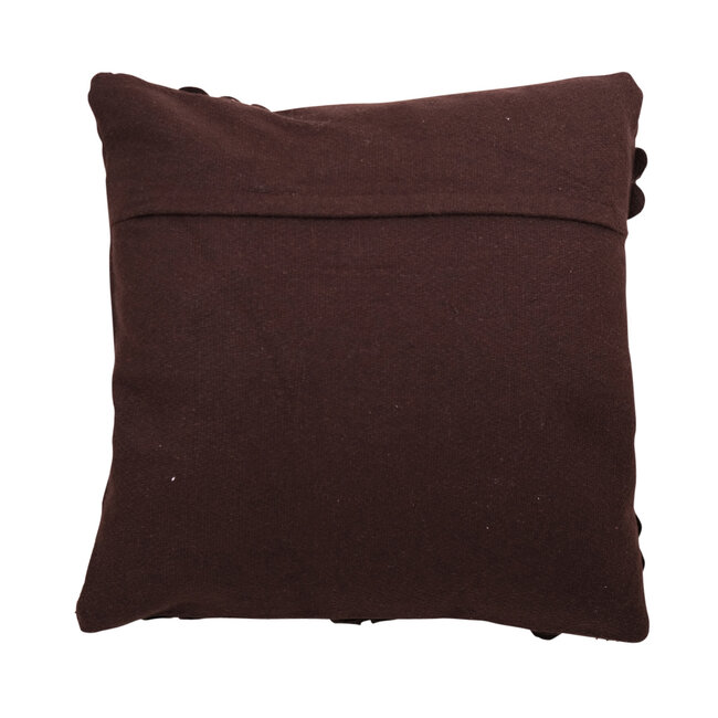 Linen & More Cushion Roses beads 45x45 brown