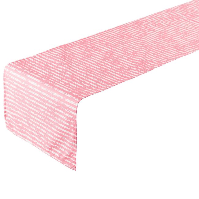2Lif Little Stripes Outdoor Tafelloper roze 42x145cm