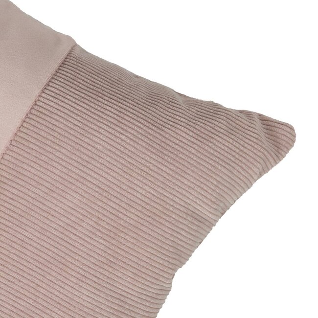 Linen & More Cushion velvet soft pink & corduroy 30 x 50 cm
