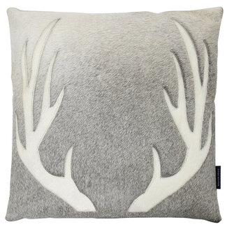 Mars & More kussen koe gewei grijs 45x45cm