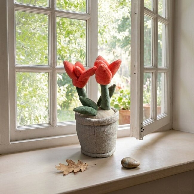 Dream-Living Deurstopper / raamstopper  tulpen in pot  20 x 8 cm 500gram