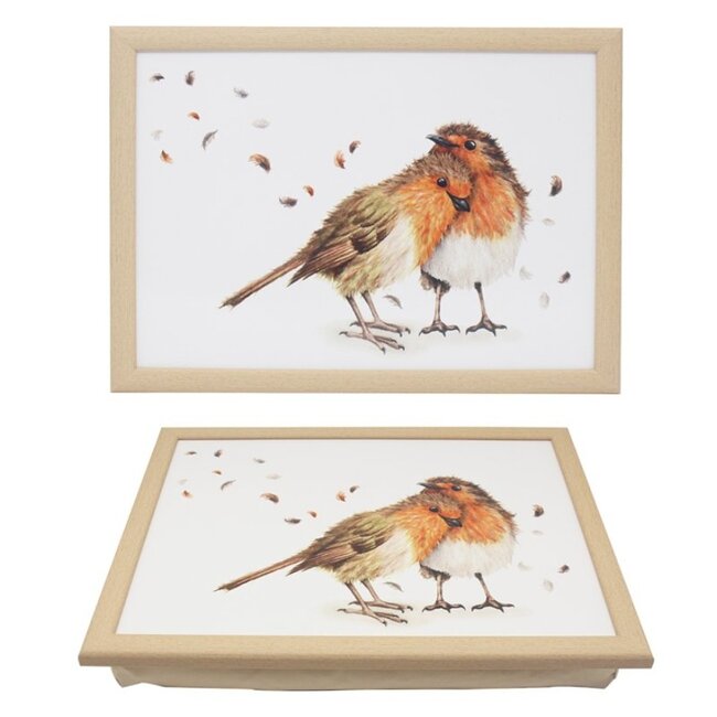 Clemency Bunn Schootkussen - Laptray Roodborstje koppel 44x33x6cm