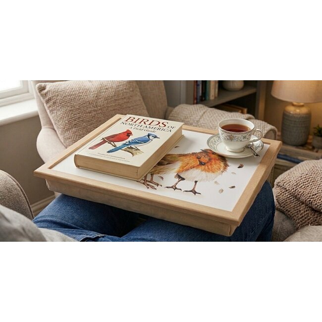 Clemency Bunn Schootkussen - Laptray Roodborstje koppel 44x33x6cm