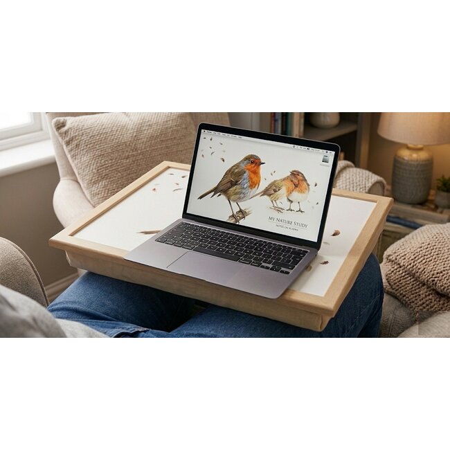 Clemency Bunn Schootkussen - Laptray Roodborstje koppel 44x33x6cm