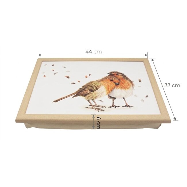 Clemency Bunn Schootkussen - Laptray Roodborstje koppel 44x33x6cm