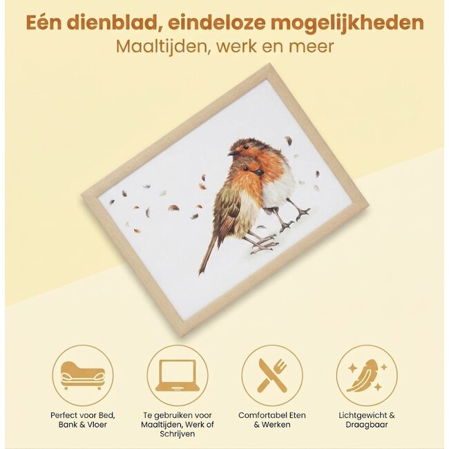 Clemency Bunn Schootkussen - Laptray Roodborstje koppel 44x33x6cm