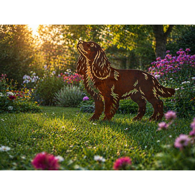 Siermetaal Tuindecoratie Cocker Spaniël  metaal 71 x 72cm