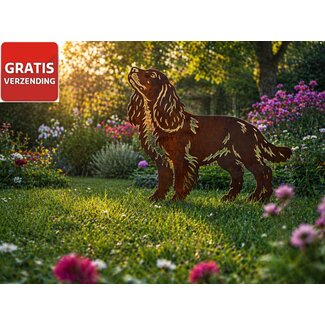 Siermetaal Tuindecoratie Cocker Spaniël  metaal 71 x 72cm