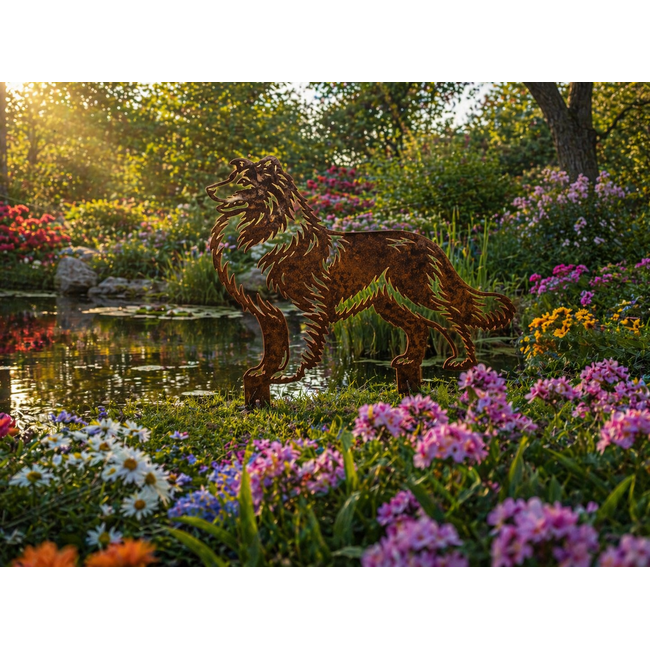 Siermetaal Tuindecoratie Schotse Collie metaal 70,7 x 74,6 cm