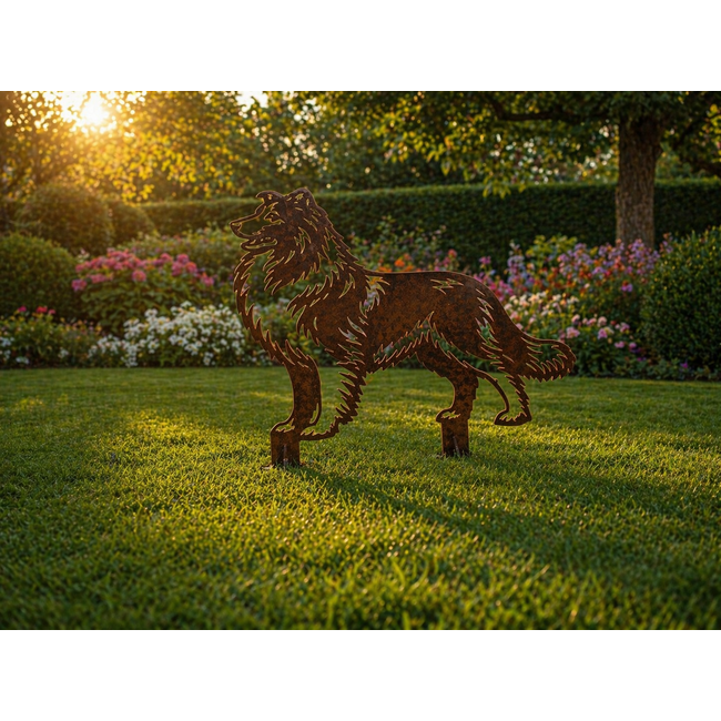 Siermetaal Tuindecoratie Schotse Collie metaal 70,7 x 74,6 cm
