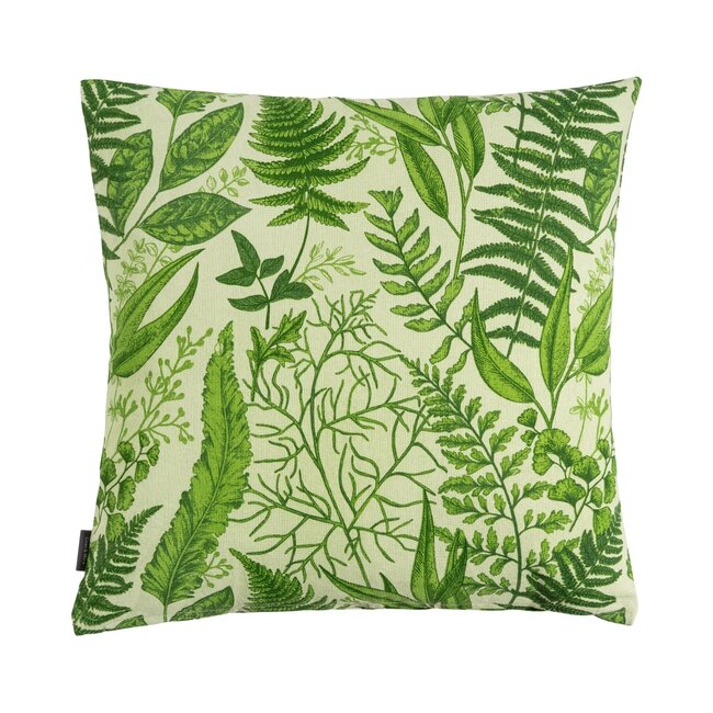 Linen & More Fern Print kussen groen 45x45cm