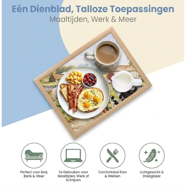 Lesser & Pavey Schootkussen laptray bordercollie met  schaap 43x33x6cm