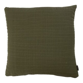 Linen & More Uneven stitching army green cushion 45 x 45 cm