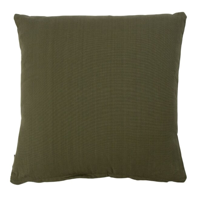 Linen & More Uneven stitching army green cushion 45 x 45 cm