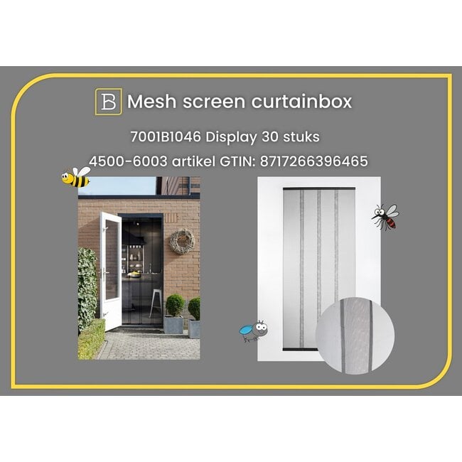 2Lif Mesh screen curtainbox 2026 - 30 pcs.; 31x42x102 cm; grey
