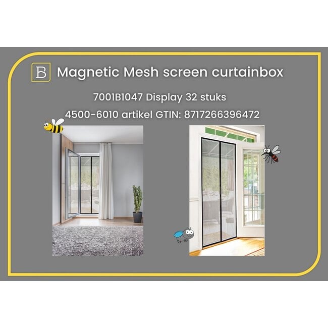 2Lif Magnetic mesh screen curtainbox 2026 - 32 pcs.; 31x42x102 cm; grey