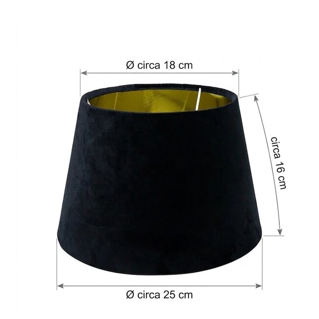 Mars & More lampenkap fluweel zwart dia 25cm