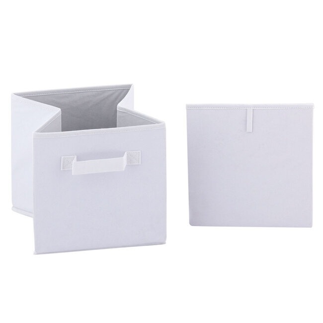 Dream-Living Set van 6 Opvouwbare Opbergdozen  26x26 cm- Wit