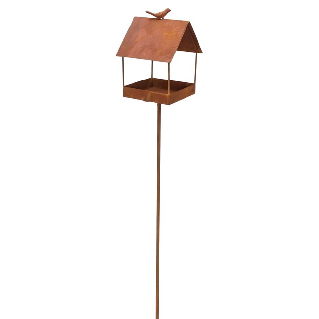 Bali-Dreams vogelhuis op tuinsteker 16 x 15 x 19 cm, GH 109 cm