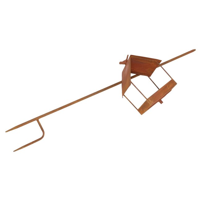 Bali-Dreams vogelhuis op tuinsteker 16 x 15 x 19 cm, GH 109 cm