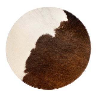 Mars & More placemat koeienhuid rond bruin/wit Ø38cm